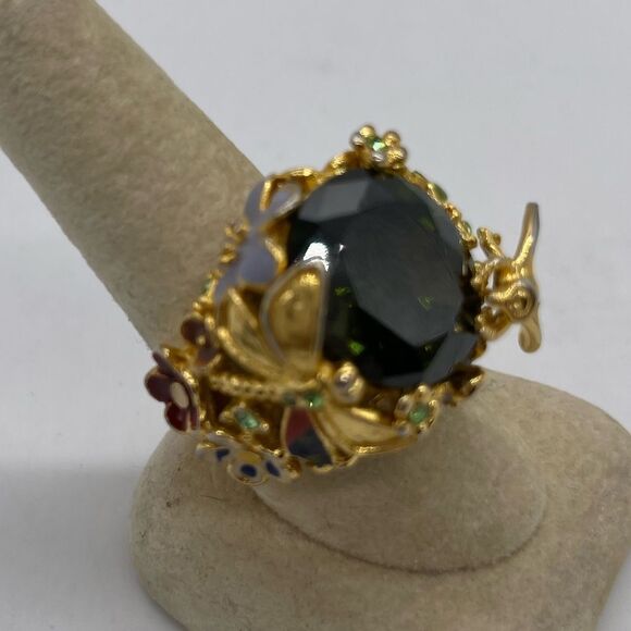 Garden Ring with Peridot Stone on Gold Plated - Picture 5 of 5